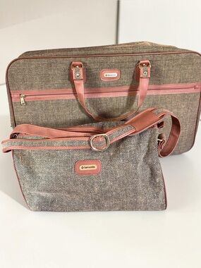 Vintage Samsonite Garment Bag With Matching Travel Bag Set